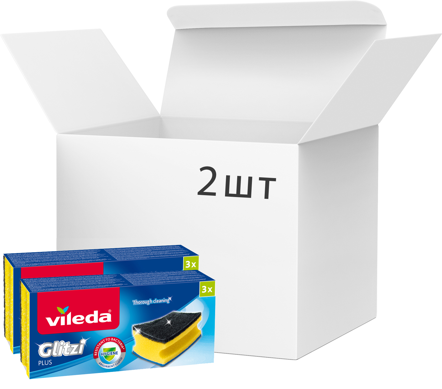 Набір губок кухонних VILEDA Glitzi plus 3 шт (4003790001444)